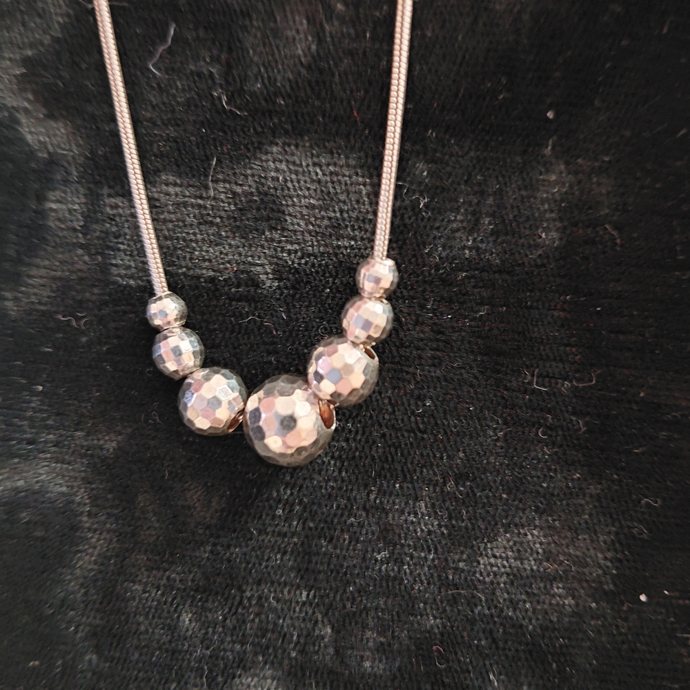 .925 Silver Beaded Necklace